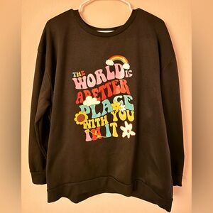 Black Graphic Women's Sweater